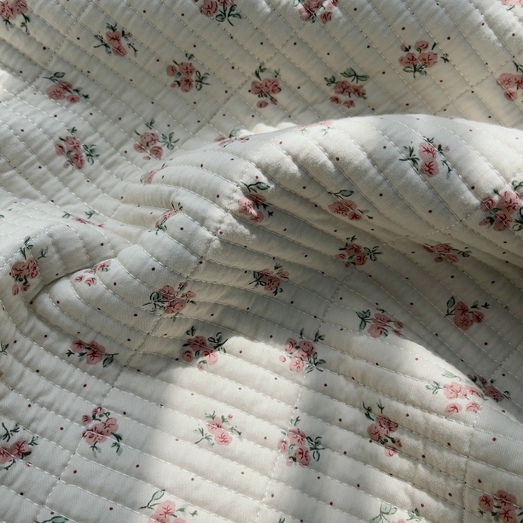 91家纺网 家纺一手货源 找家纺 2024新款棉加绒双面两用四季款床盖三件套玫瑰