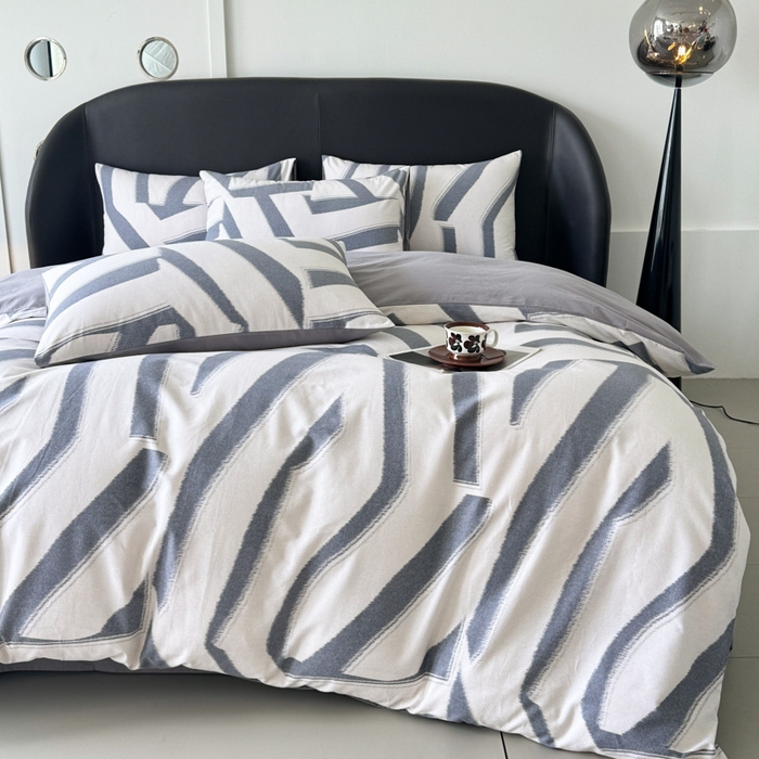 91家纺网 家纺一手货源 找家纺 千朵 2024新款轻奢全棉磨毛四件套 清新