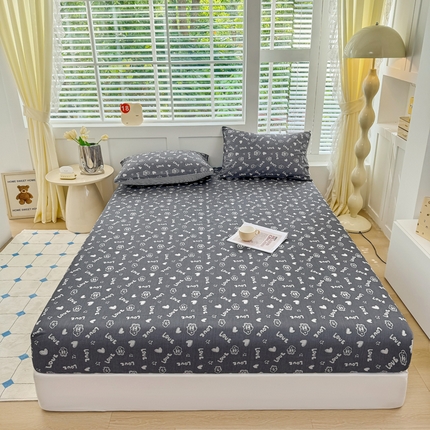 91家纺网 家纺一手货源 找家纺 （总）柠馨 2024新款简约全棉时尚印花床笠