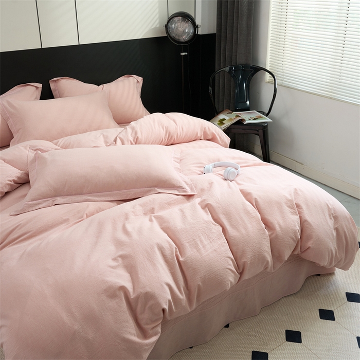 91家纺网 家纺一手货源 找家纺 三沁家居 2025新款格子色织全棉水洗棉四件套直播爆款量大价优 千鸟格玉