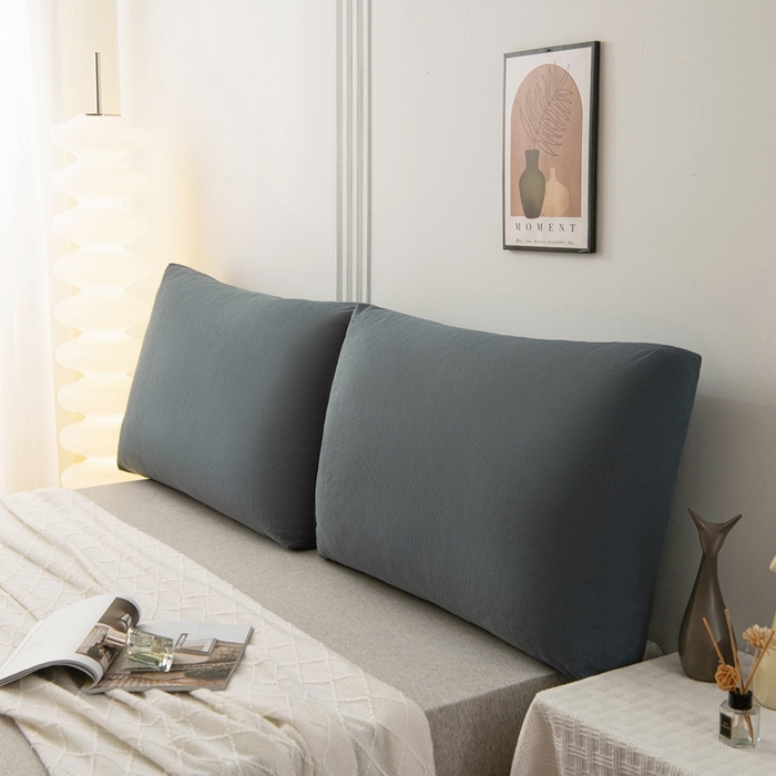 91家纺网 家纺一手货源 找家纺 美达人 2024新款灯芯绒面包款床头靠垫 深灰