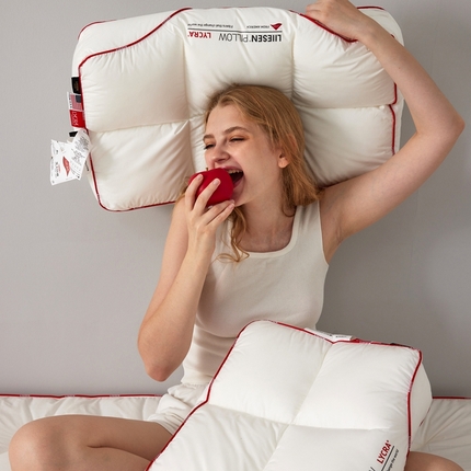 91家纺网 家纺一手货源 找家纺 （总）丽笙被芯 2024新款摩娅功能性枕芯系列-全棉A类莱卡多功能侧睡枕