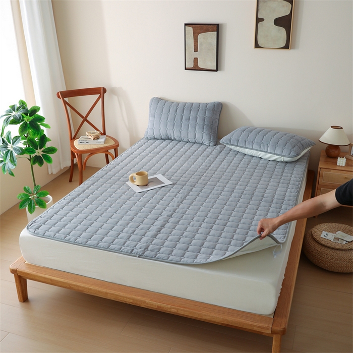 91家纺网 家纺一手货源 找家纺 凌云家纺 2025新款A类牛奶绒床垫软垫学生宿舍单人床褥可机洗 炫耀灰