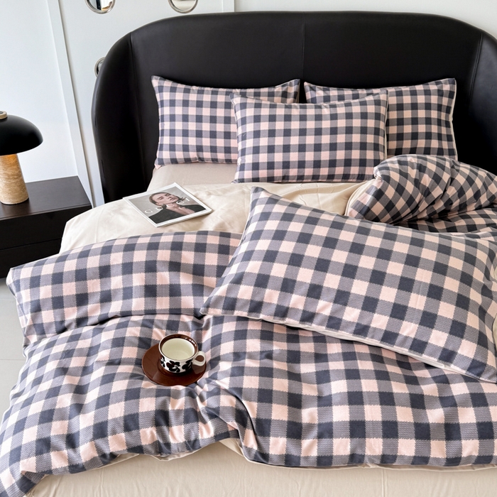 91家纺网 家纺一手货源 找家纺 千朵 2024新款轻奢全棉磨毛四件套 维格