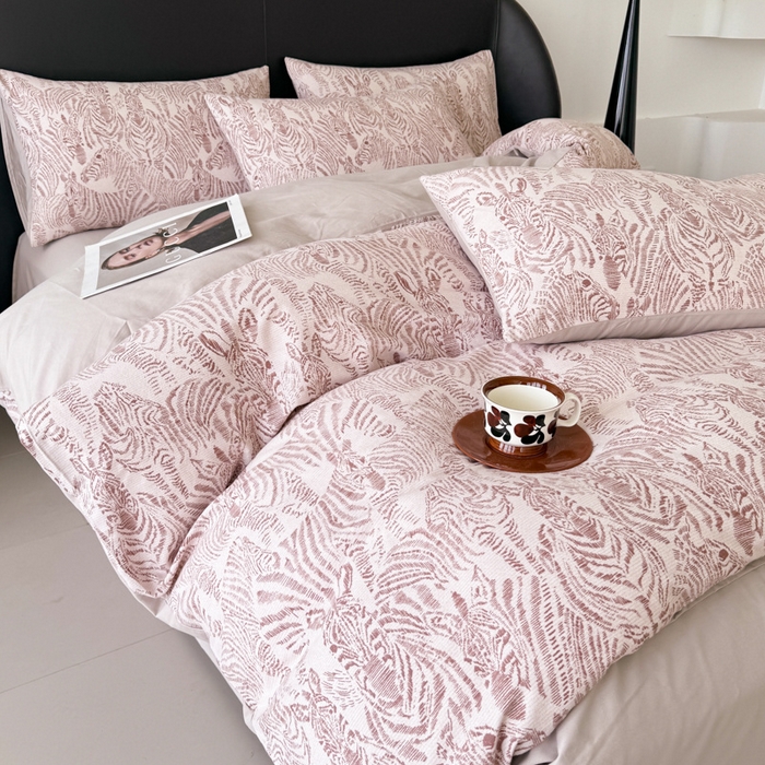 91家纺网 家纺一手货源 找家纺 千朵 2024新款轻奢全棉磨毛四件套 偶遇红