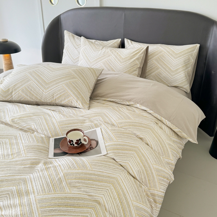 91家纺网 家纺一手货源 找家纺 千朵 2024新款轻奢全棉磨毛四件套 艾文绿