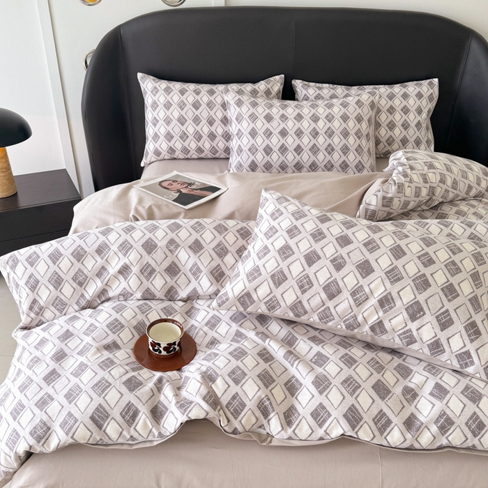 91家纺网 家纺一手货源 找家纺 千朵 2024新款轻奢全棉磨毛四件套 卡纳拉