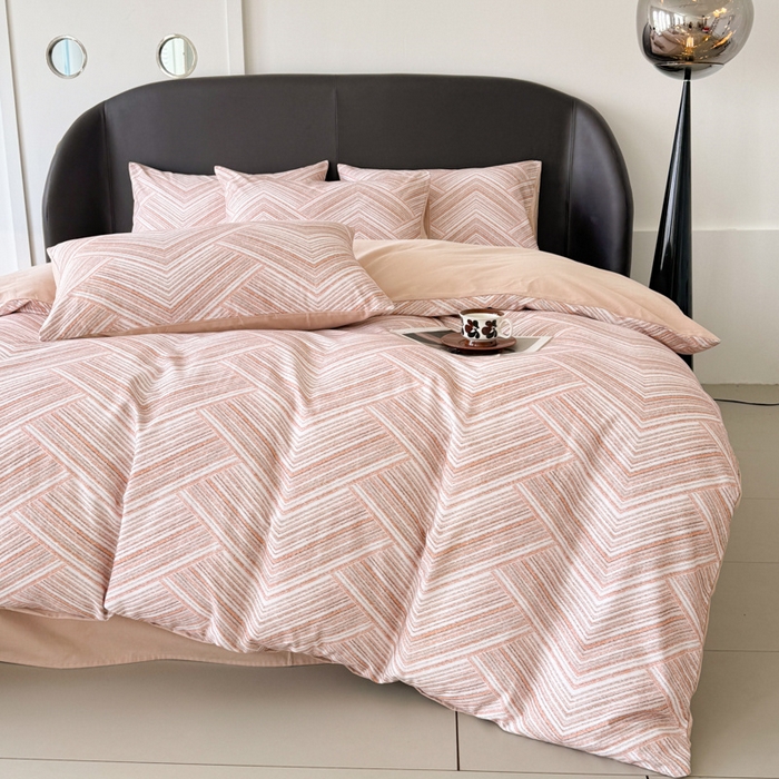 91家纺网 家纺一手货源 找家纺 千朵 2024新款轻奢全棉磨毛四件套 艾文咖