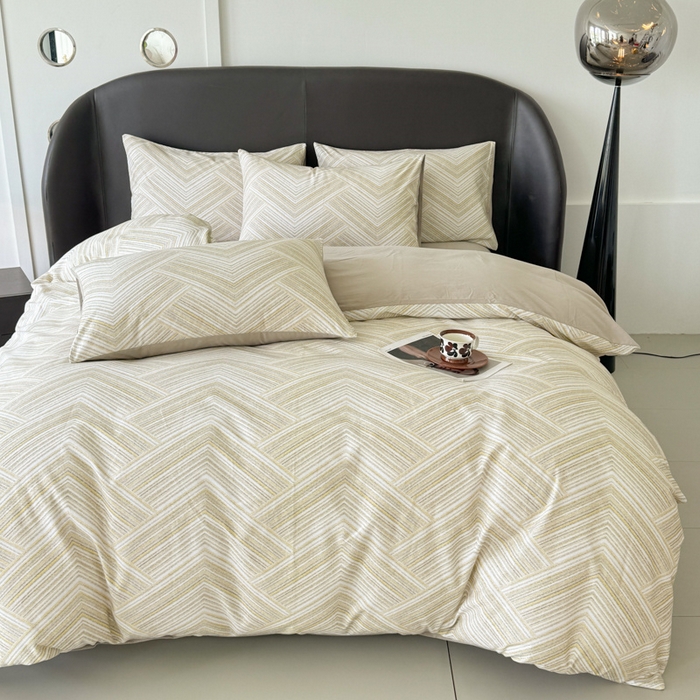 91家纺网 家纺一手货源 找家纺 千朵 2024新款轻奢全棉磨毛四件套 艾文绿