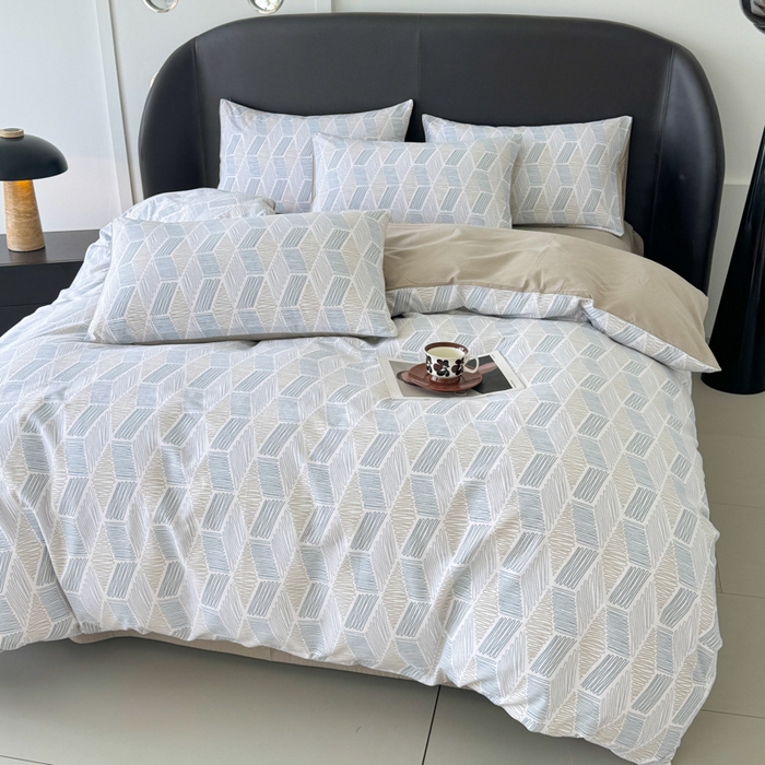 91家纺网 家纺一手货源 找家纺 千朵 2024新款轻奢全棉磨毛四件套 艾伦