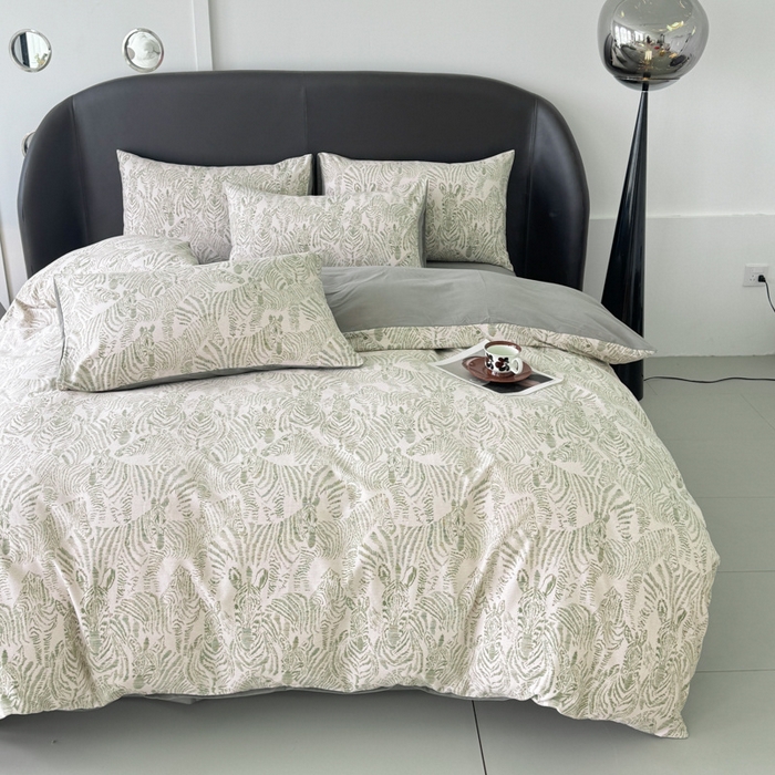 91家纺网 家纺一手货源 找家纺 千朵 2024新款轻奢全棉磨毛四件套 偶遇绿