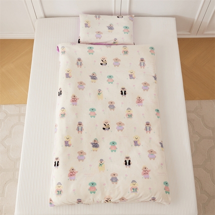 艾佳宝贝 2024牛奶绒豆豆绒可拆式多功能防踢被 防踢被-缤纷熊多多