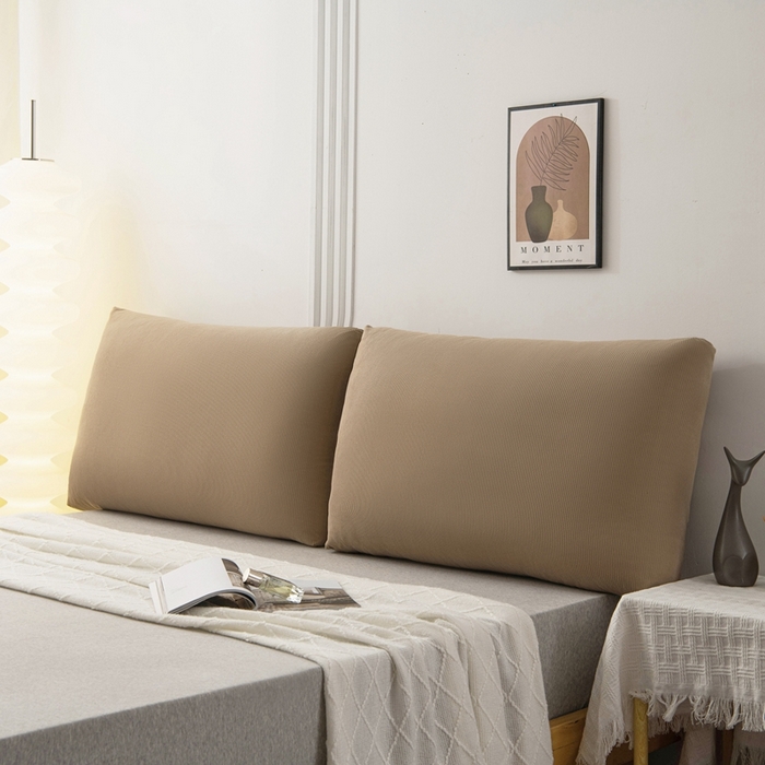 91家纺网 家纺一手货源 找家纺 美达人 2024新款灯芯绒面包款床头靠垫 驼色