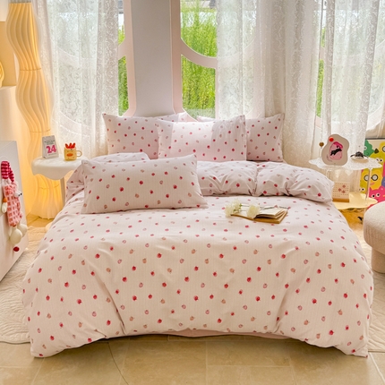 91家纺网 家纺一手货源 找家纺 （总）千朵 2024新款全棉磨毛小清新印花四件套