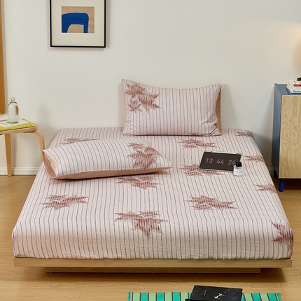 8小时家纺 2024新款40s双层纱单品四件套系列-床笠 枫叶