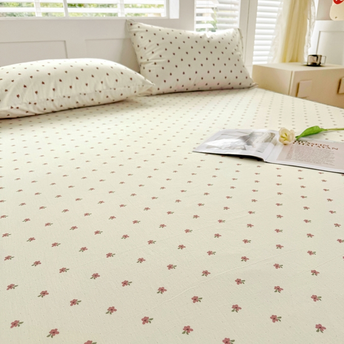 91家纺网 家纺一手货源 找家纺 柠馨 2024新款简约全棉时尚印花床笠 拾忆