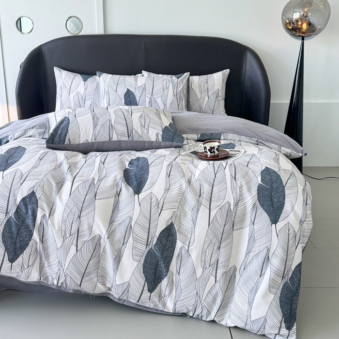 91家纺网 家纺一手货源 找家纺 千朵 2024新款轻奢全棉磨毛四件套 叶莉娅