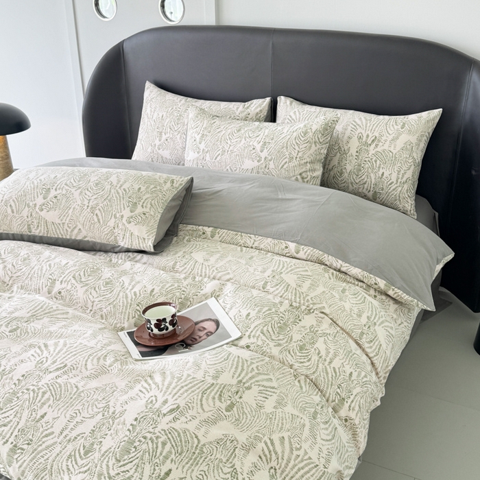 91家纺网 家纺一手货源 找家纺 千朵 2024新款轻奢全棉磨毛四件套 偶遇绿