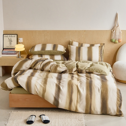 8小时家纺 2024新款40s双层纱单品四件套系列-四件套 美拉德咖