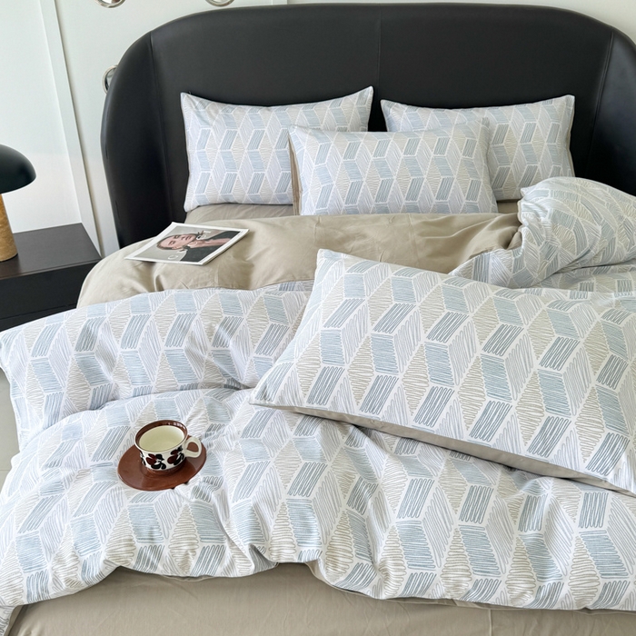 91家纺网 家纺一手货源 找家纺 千朵 2024新款轻奢全棉磨毛四件套 艾伦