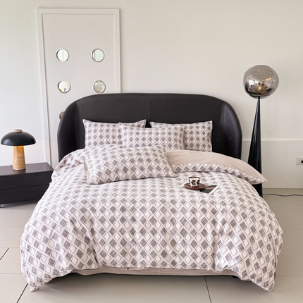 91家纺网 家纺一手货源 找家纺 千朵 2024新款轻奢全棉磨毛四件套 卡纳拉