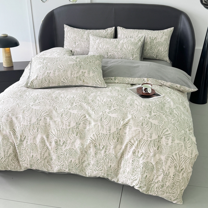 91家纺网 家纺一手货源 找家纺 千朵 2024新款轻奢全棉磨毛四件套 偶遇绿