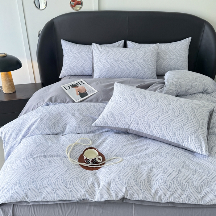 91家纺网 家纺一手货源 找家纺 千朵 2024新款轻奢全棉磨毛四件套 塞纳河畔