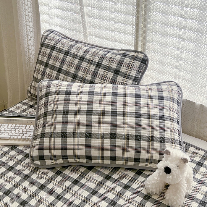 91家纺网 家纺一手货源 找家纺 沐纯家居 2025新款婴儿绒纯棉水洗床盖 莫奈格-灰