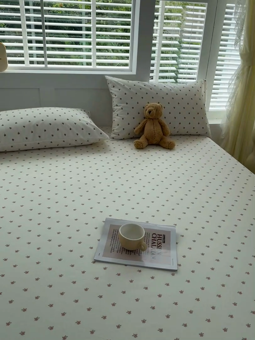 91家纺网 家纺一手货源 找家纺 柠馨 2024新款简约全棉时尚印花床笠 拾忆