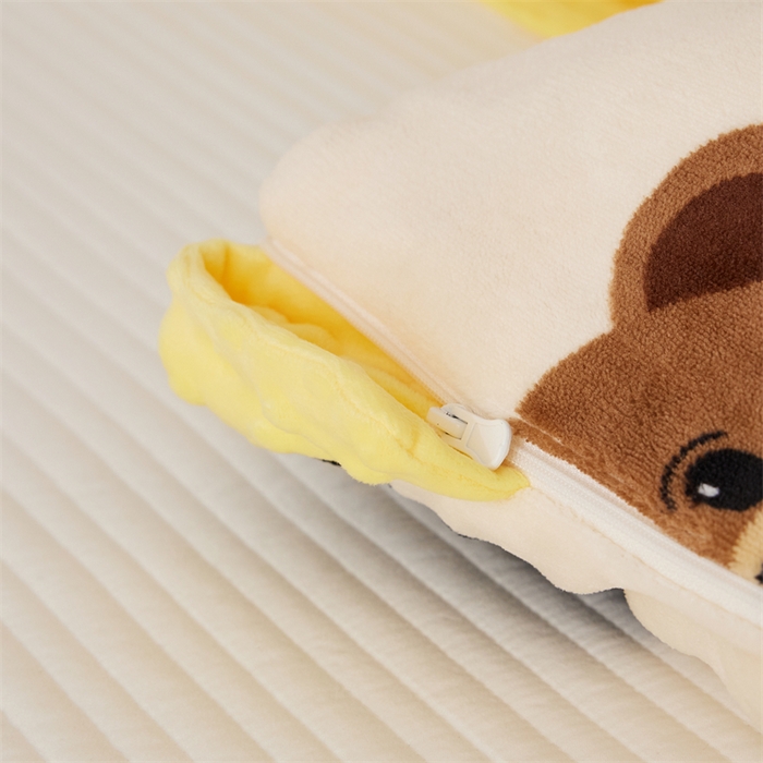 91家纺网 家纺一手货源 找家纺 艾佳宝贝 2024牛奶绒豆豆绒可拆式多功能防踢被 防踢被-乖乖熊