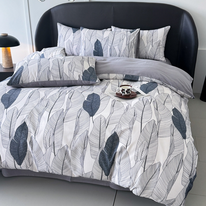 91家纺网 家纺一手货源 找家纺 千朵 2024新款轻奢全棉磨毛四件套 叶莉娅