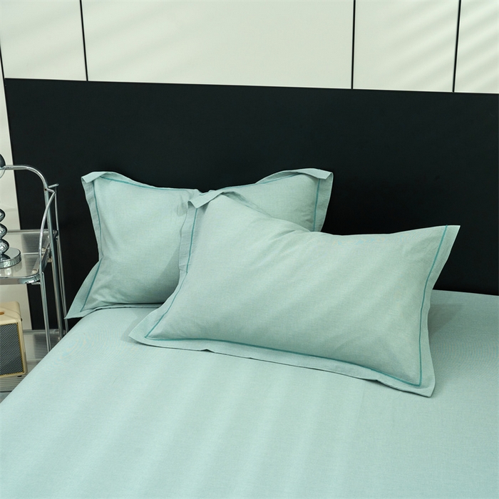 91家纺网 家纺一手货源 找家纺 三沁家居 2025新款格子色织全棉水洗棉四件套直播爆款量大价优 千鸟格绿