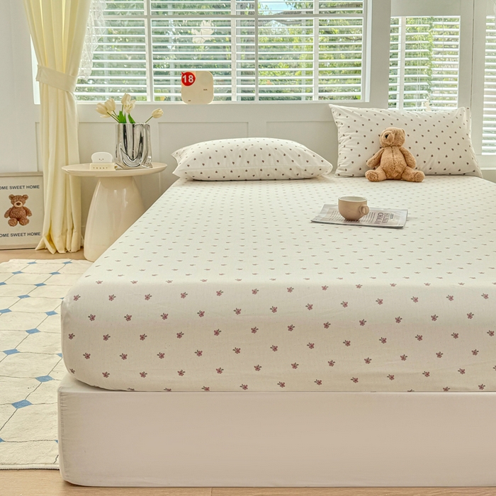 91家纺网 家纺一手货源 找家纺 柠馨 2024新款简约全棉时尚印花床笠 拾忆