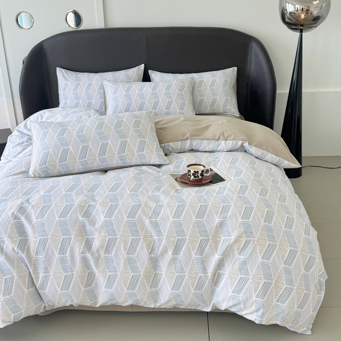 91家纺网 家纺一手货源 找家纺 千朵 2024新款轻奢全棉磨毛四件套 艾伦