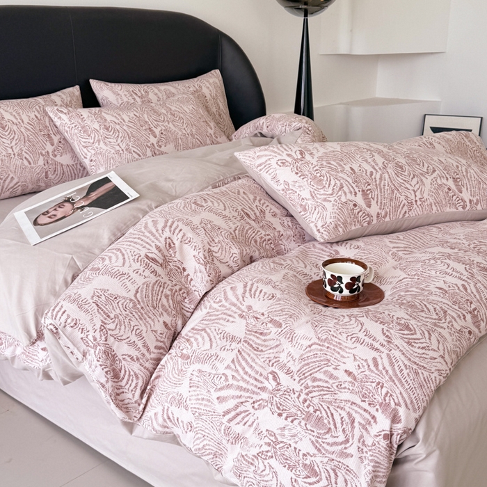 91家纺网 家纺一手货源 找家纺 千朵 2024新款轻奢全棉磨毛四件套 偶遇红