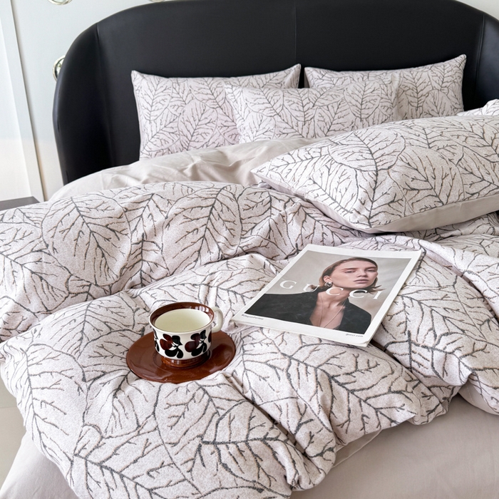 91家纺网 家纺一手货源 找家纺 千朵 2024新款轻奢全棉磨毛四件套 晨梦