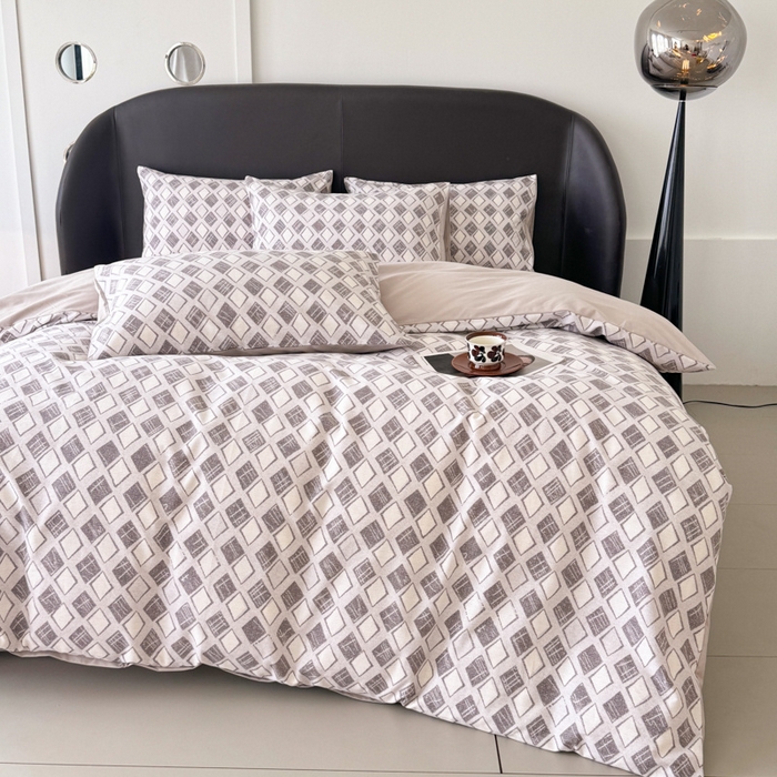 91家纺网 家纺一手货源 找家纺 千朵 2024新款轻奢全棉磨毛四件套 卡纳拉