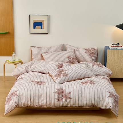 8小时家纺 2024新款40s双层纱单品四件套系列-四件套 枫叶