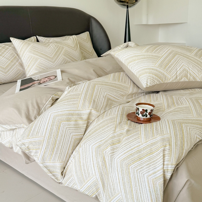 91家纺网 家纺一手货源 找家纺 千朵 2024新款轻奢全棉磨毛四件套 艾文绿