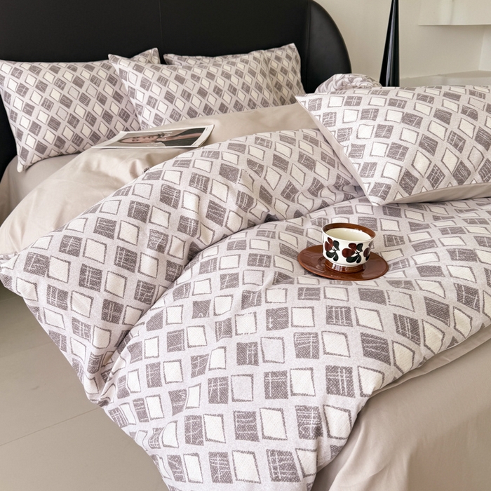 91家纺网 家纺一手货源 找家纺 千朵 2024新款轻奢全棉磨毛四件套 卡纳拉