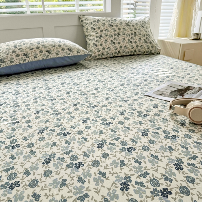 91家纺网 家纺一手货源 找家纺 柠馨 2024新款简约全棉时尚印花床笠 星雅