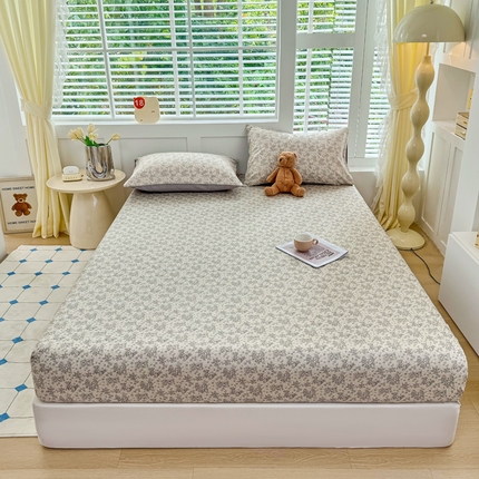 柠馨 2024新款简约全棉时尚印花床笠 忆南