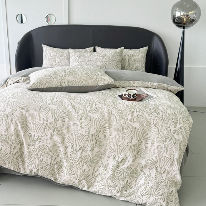 91家纺网 家纺一手货源 找家纺 千朵 2024新款轻奢全棉磨毛四件套 偶遇绿