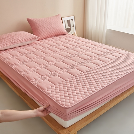 91家纺网 家纺一手货源 找家纺 （总）盛眠 2025新款水洗棉夹棉床笠-繁花