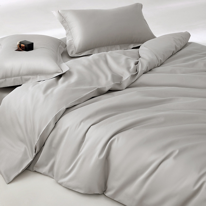 91家纺网 家纺一手货源 找家纺 轩和家居 2024新款A类50S贡缎长绒棉单被套系列 雅士灰