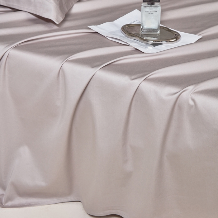 91家纺网 家纺一手货源 找家纺 轩和家居 2024新款A类50S贡缎长绒棉单床单系列 雅士灰