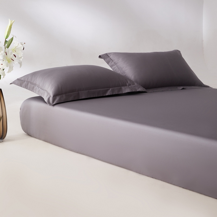 91家纺网 家纺一手货源 找家纺 轩和家居 2024新款A类50S贡缎长绒棉单床笠系列 梦境灰