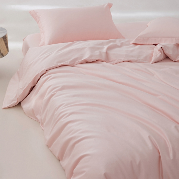 91家纺网 家纺一手货源 找家纺 轩和家居 2024新款A类50S贡缎长绒棉单被套系列 夏恋粉