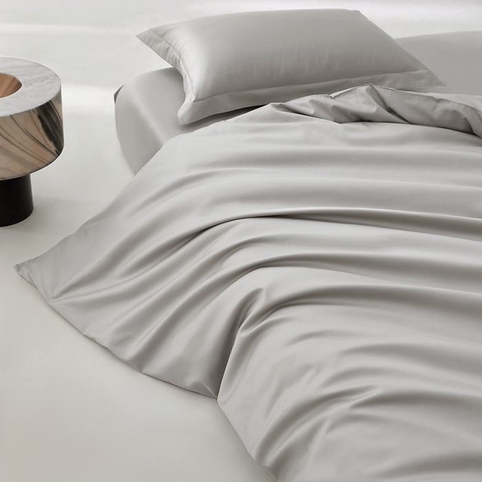 91家纺网 家纺一手货源 找家纺 轩和家居 2024新款A类50S贡缎长绒棉单被套系列 雅士灰