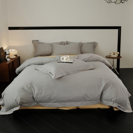 91家纺网 家纺一手货源 找家纺 （总）EH家居 2024新款见山系列全棉简绣双拼四件套